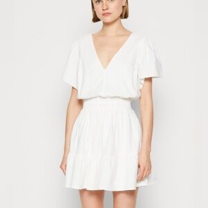 Abercrombie LINEN EASY WAIST TIERED MINI DRESS